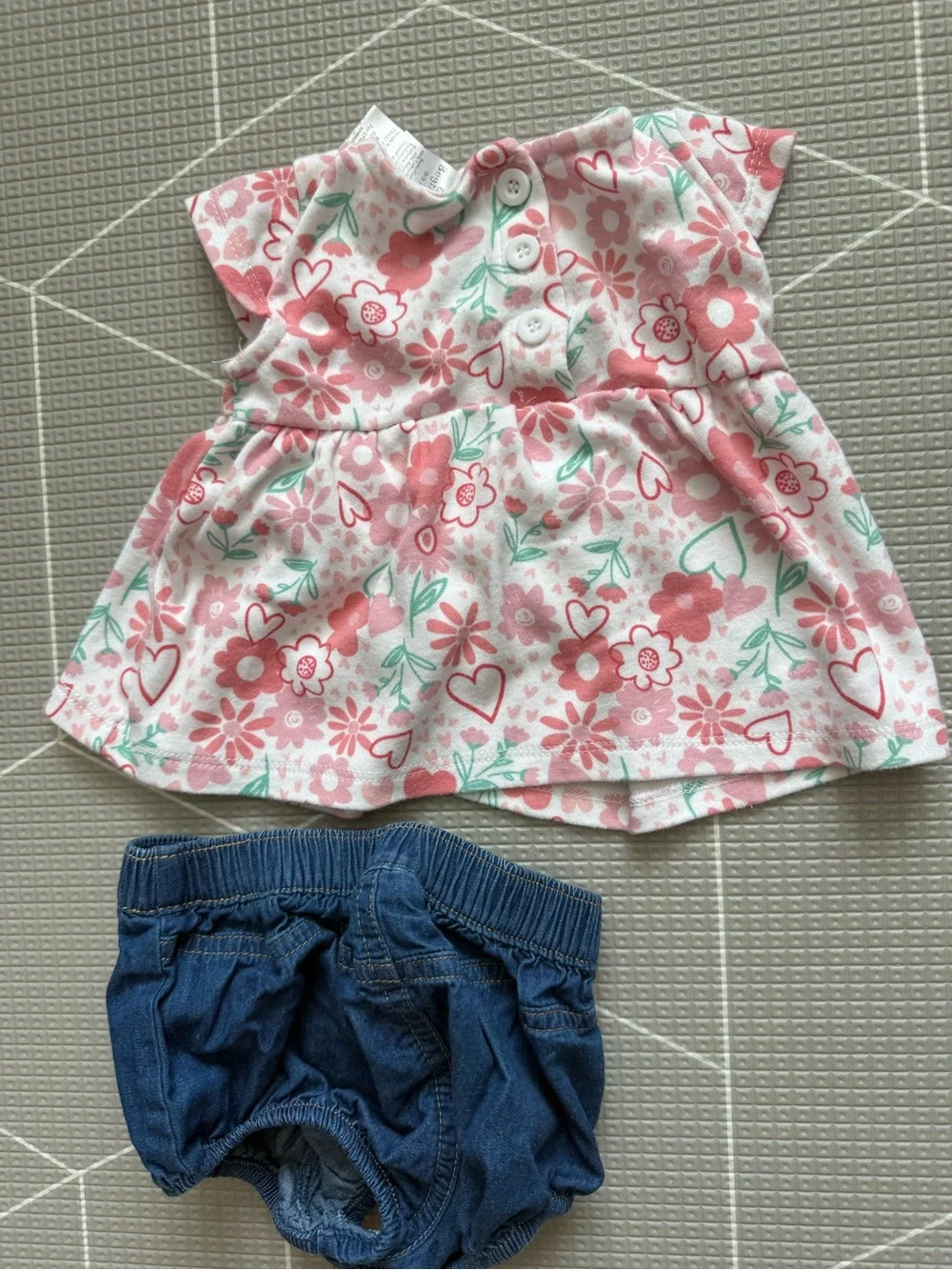Cat & Jack|Baby girl Floral tunic dress &  diaper cover Set